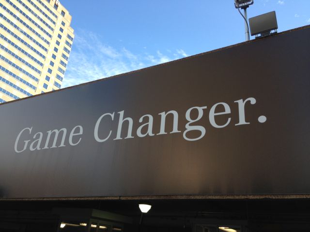 Sign outside Super Dome says, Game Changer
