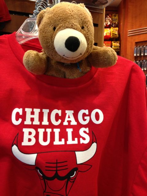 Chicago Bulls t-shirt at airport