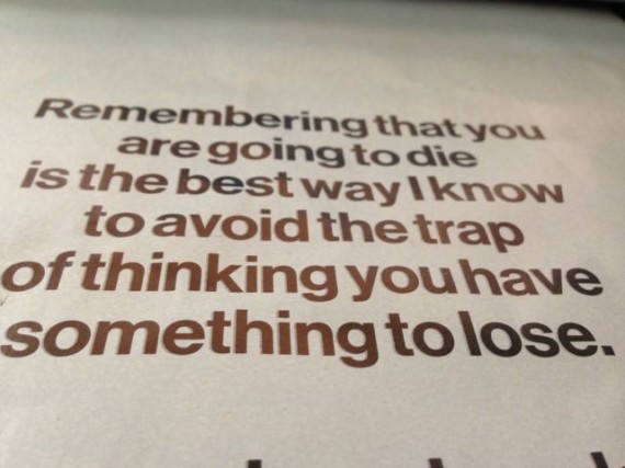 Steve Jobs quote on living and dying