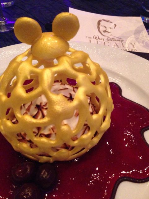 Fancy dessert at Disney Legacy Award banquet