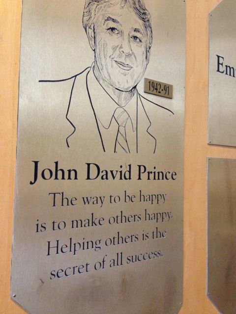Jon Prince plaque hanging in Health Central Hospital