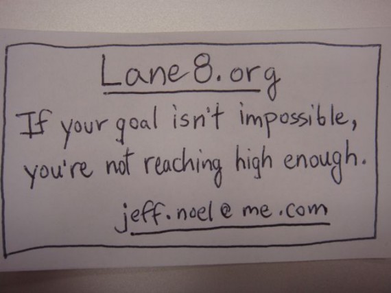 Simple, homemade, first draft business card (2008)
