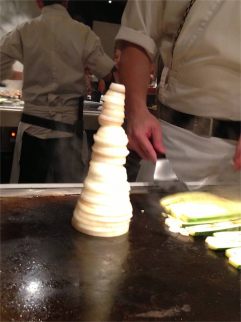 onion volcanoes at Disney japanese restaurant