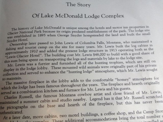 Story of Lake McDonald Lodge Glacier National Park