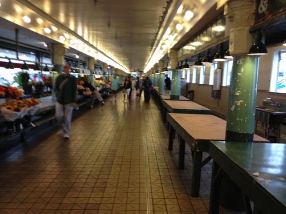 Pike Place Market Seattle at 8am - nearly empty