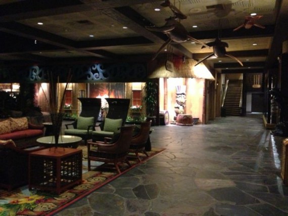 Disney's Polynesian Resort lobby is deserted at 5:15am