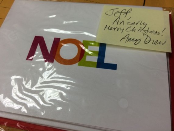 Greeting card featuring the word NOEL