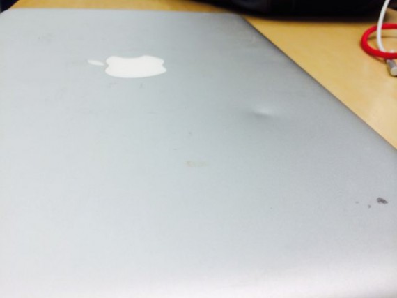 Dented MacBook Pro case