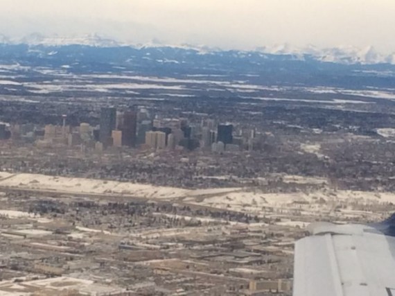 Calgary, Alberta from the air in Winter
