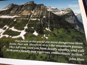 John Muir quote at Logan Pass