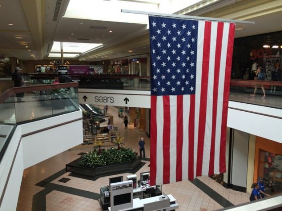 American Flag in Mall
