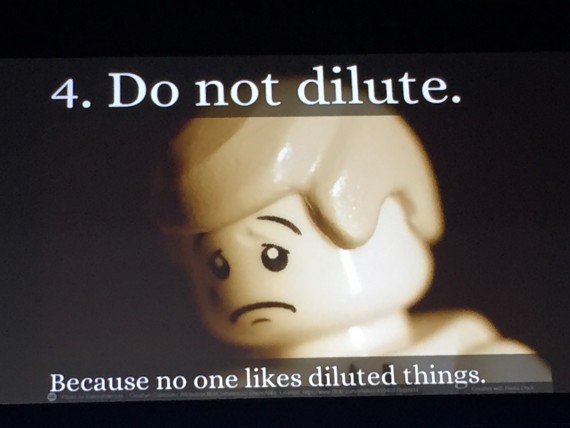 Keynote presentation slide featuring a lego figure