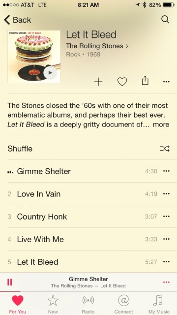 Apple Music Rolling Stones screen shot