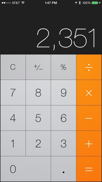 iPhone calculator screen shot