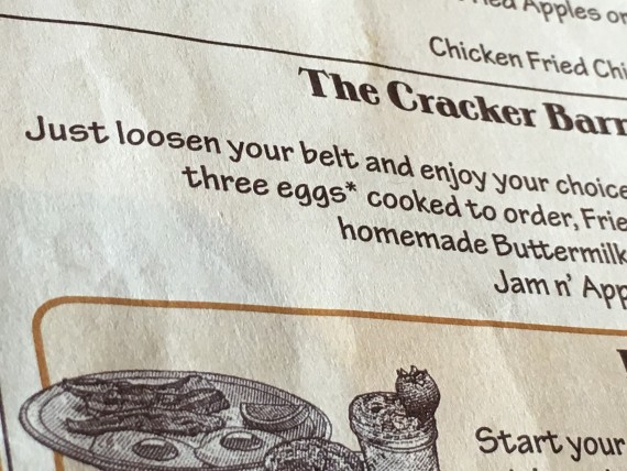 Cracker Barrel breakfast menu