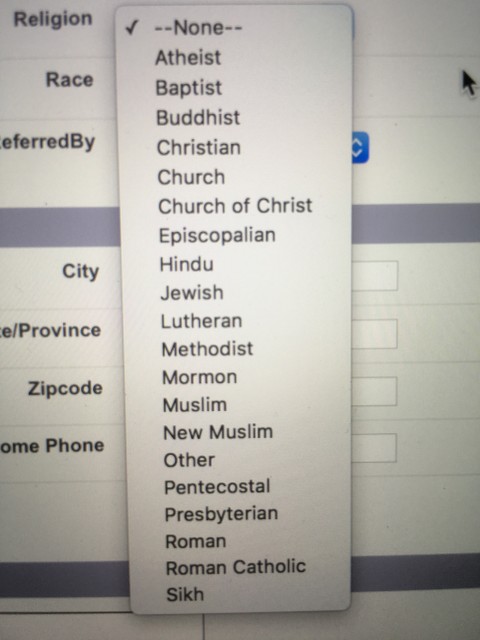 List of popular religions