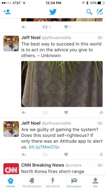 jeff noel's Twitter feed screen shot