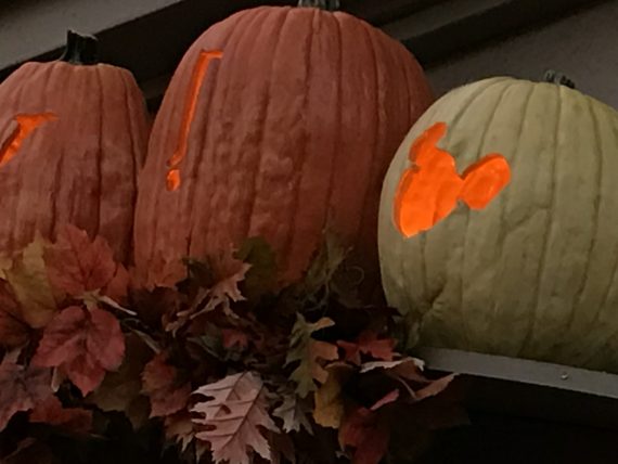 Three Disney pumpkins