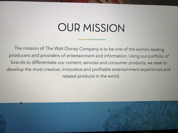 Walt Disney Company Mission statement