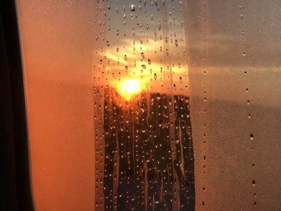 Airplane window view