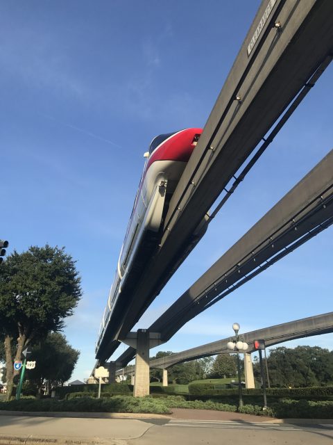 Monorail at Contemporary crosswalk