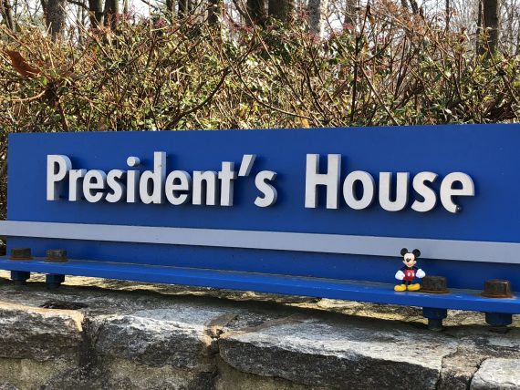 College Presidents house sign