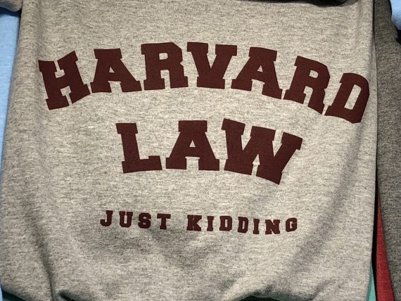 Harvard Law tee shirt