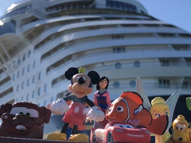 Disney cruise ship and Disney toy characters