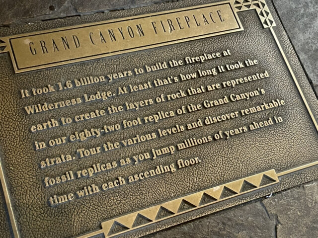 Disney's Grand Canyon Fireplace floor sign