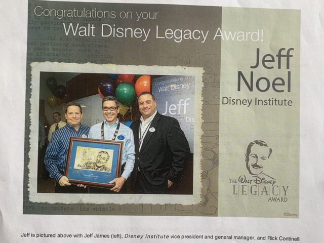 Disney Institute's first Legacy Award recipient, 2013