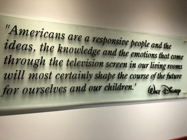 Walt Disney quote on wall