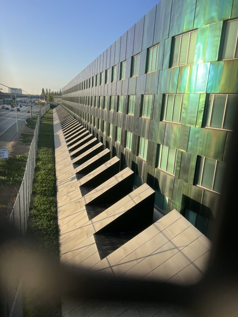 office building with sun's reflection