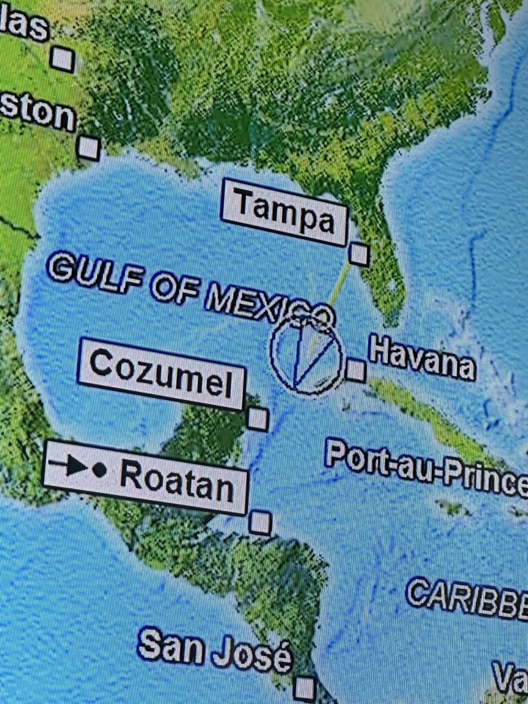 Cruise ship itinerary screenshot