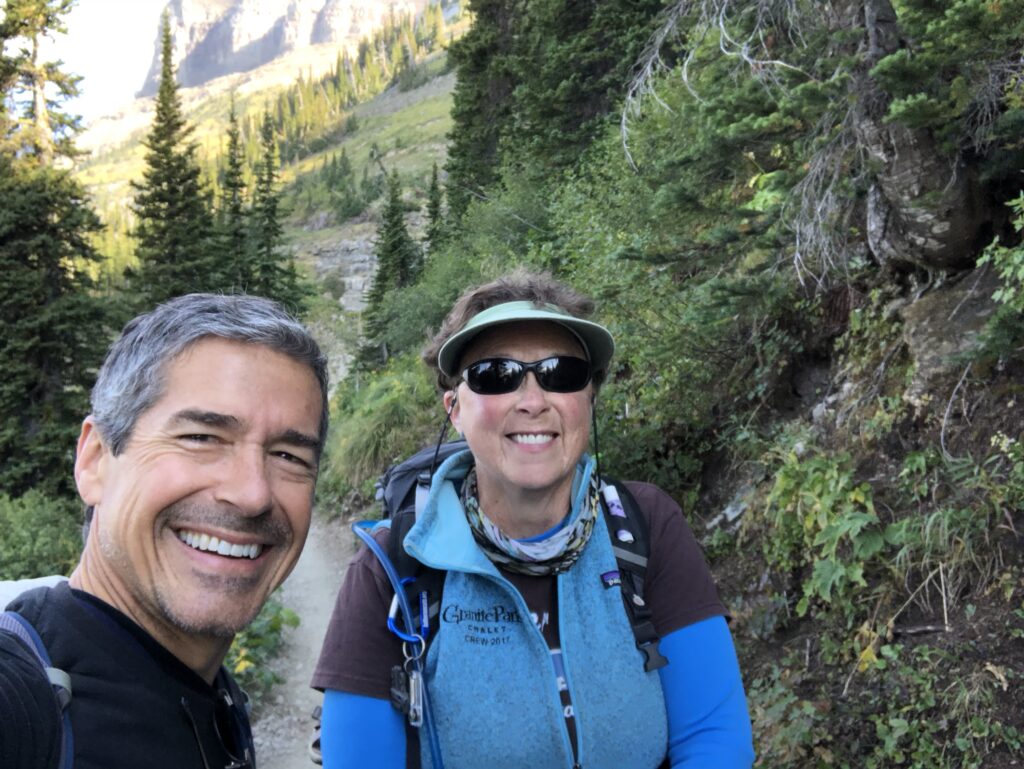 To hikers on a trail