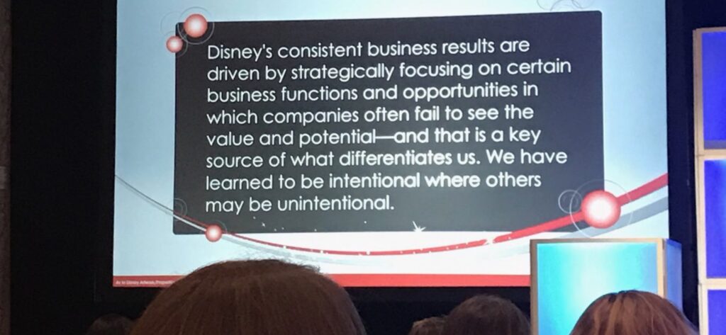 Disney Institute insight on a public slide