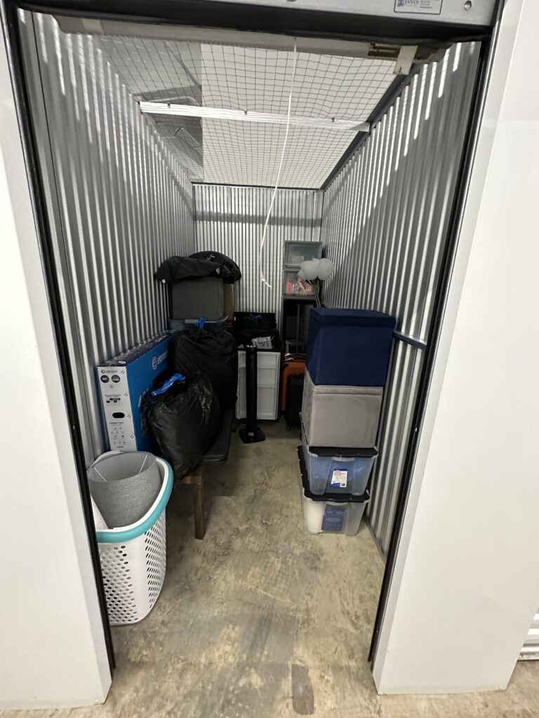 Storage unit half-full