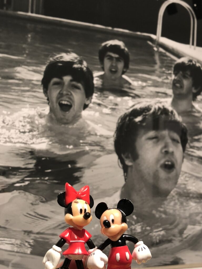 The Beatles in a swimming pool