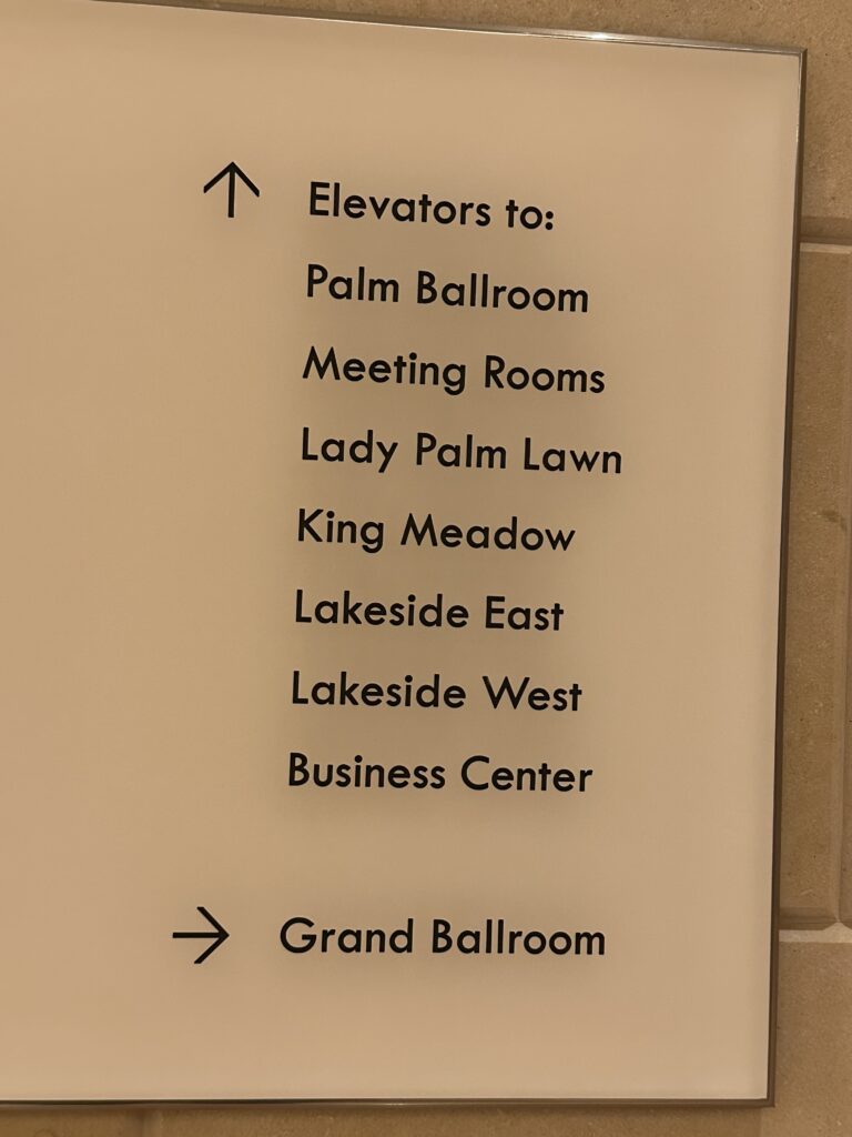 Hotel directional sign