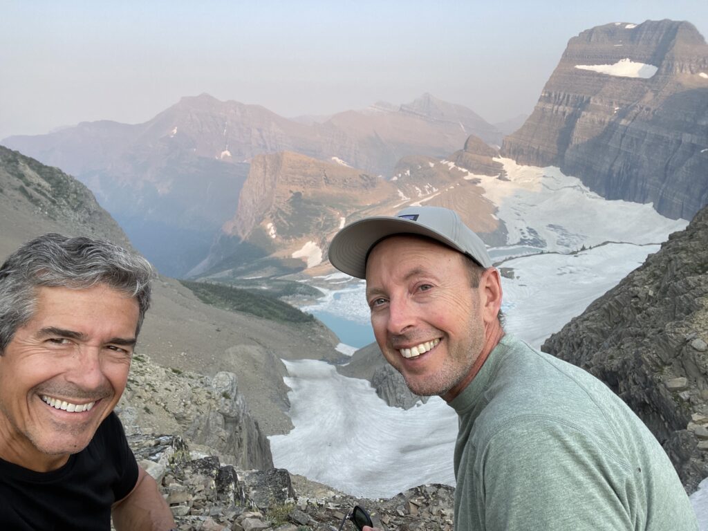 Two guys on a mountain top