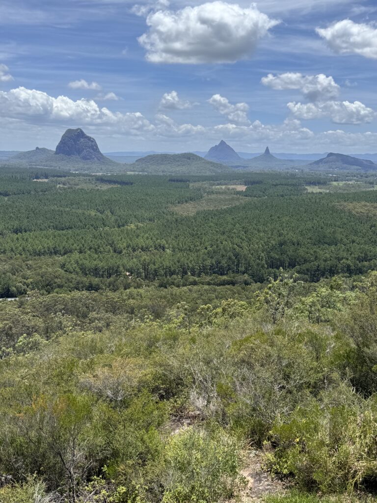 Unique glass house mountains in Australia