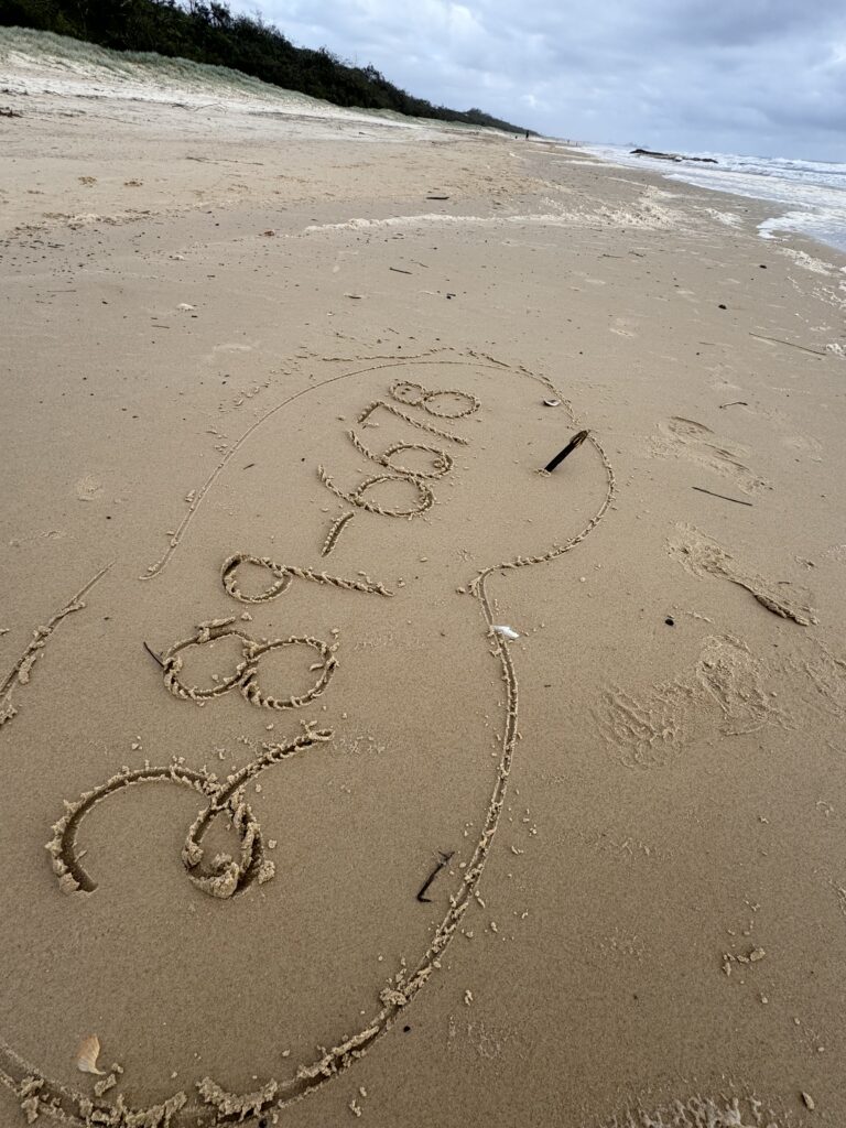 Message written in the sand