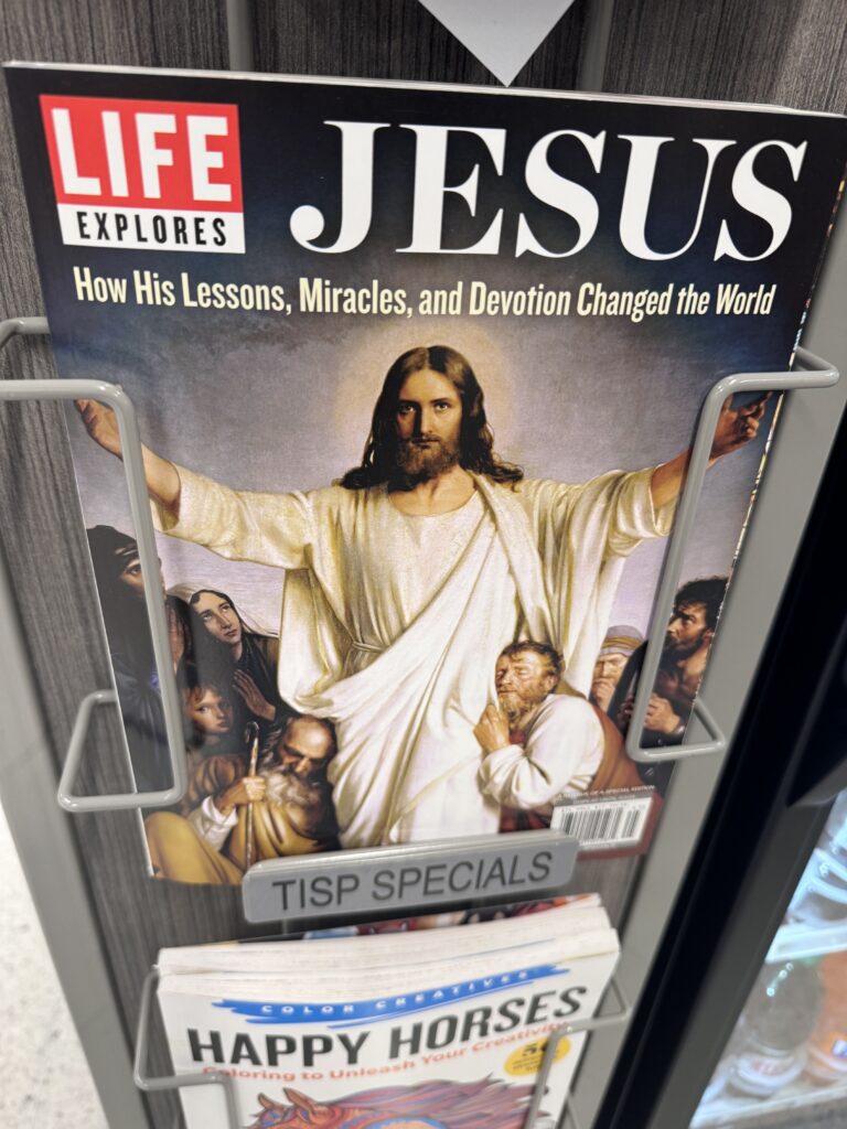 Magazine cover with Jesus