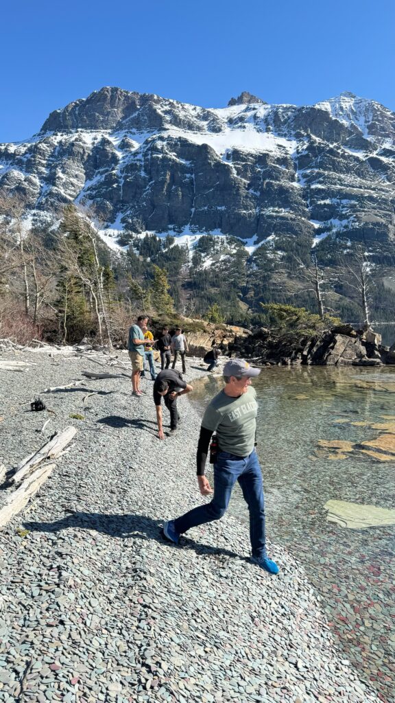 Mountain lake beach