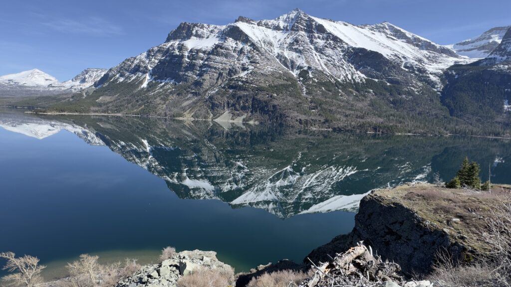 Mountains reflecting in a lake