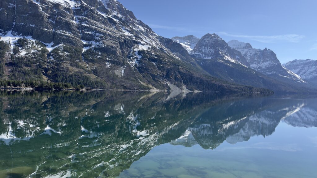 Mountains reflecting in a lake