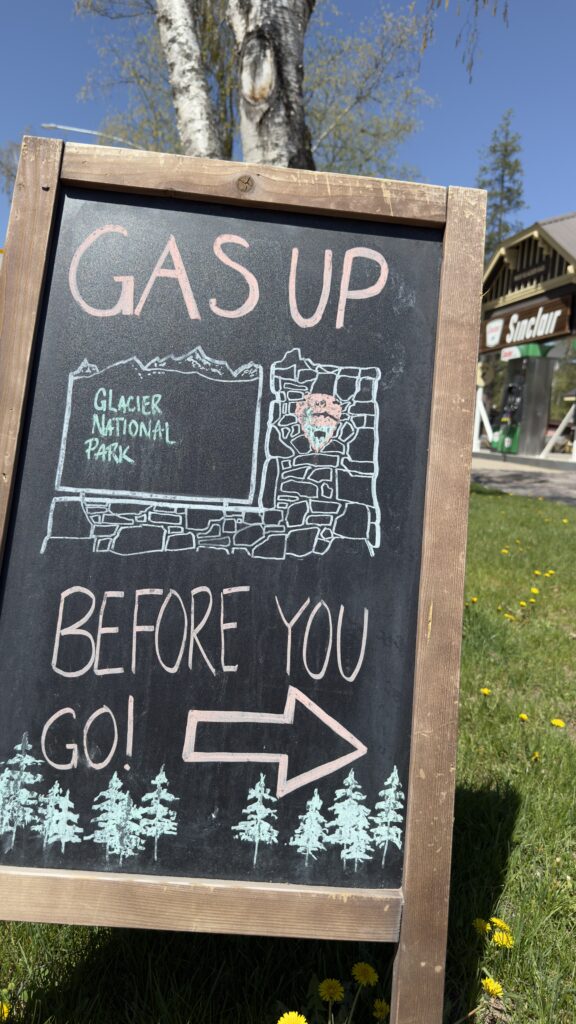 Gas station chalk board