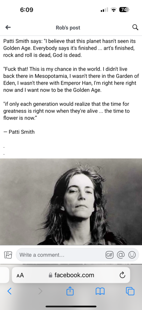 Quote from Patti Smith