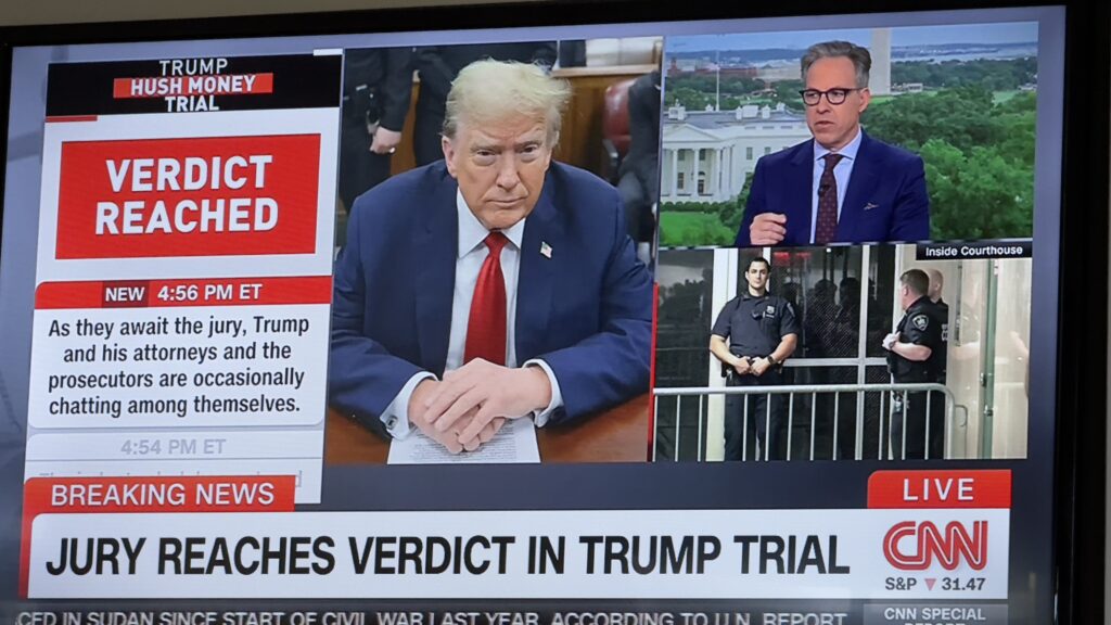 CNN announcement on the Trump Hush money trial verdict