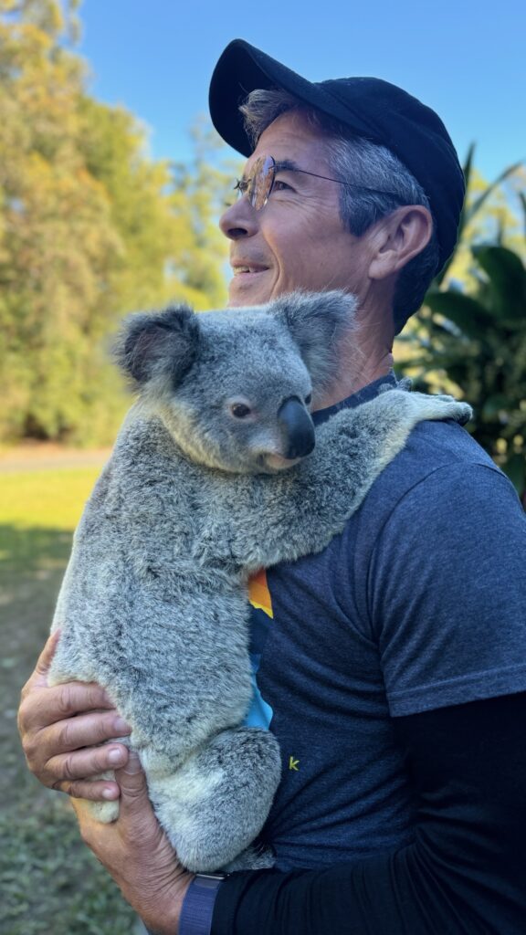 Jeff Noel holding a koala