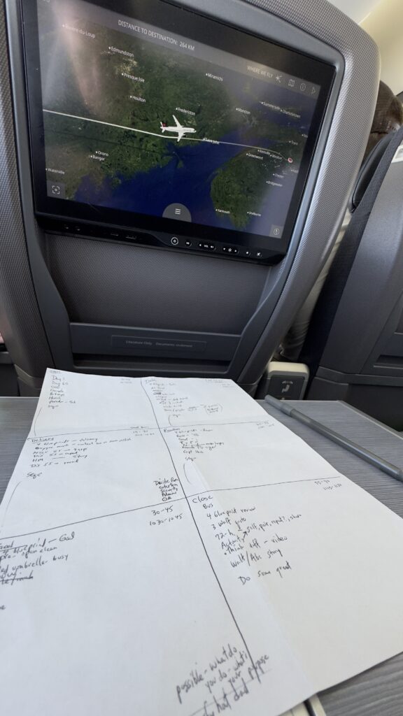 notes from an airplane seat